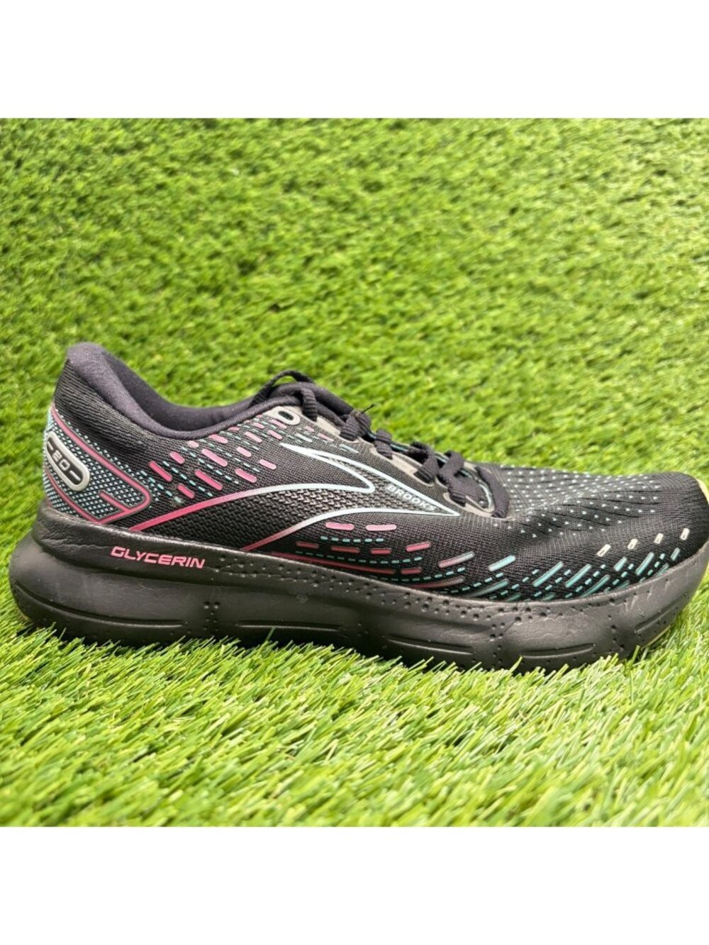 Brooks Glycerin 20 Womens Size 7.5 Black Pink Athletic Running Shoes Sneakers